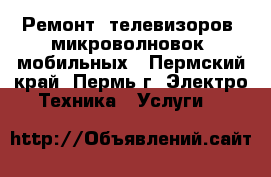 Ремонт: телевизоров, микроволновок, мобильных - Пермский край, Пермь г. Электро-Техника » Услуги   